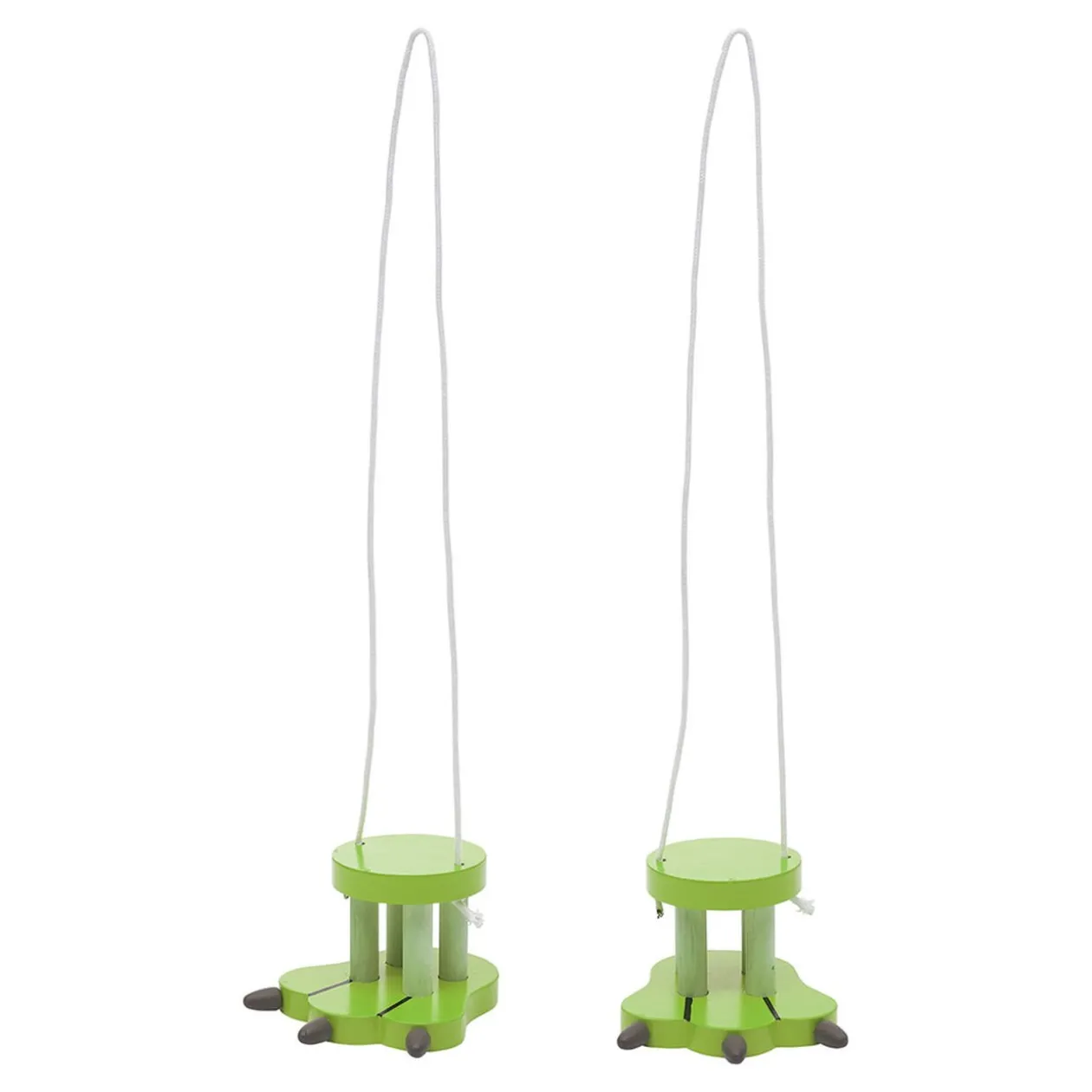 Mini échasse pied animal en bois - Longueur corde 150 cm