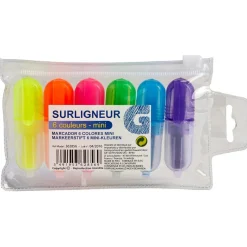 Mini feutre surligneur couleur x6