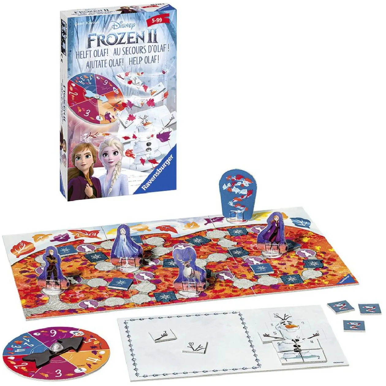 Mini jeu de société course La Reine des Neiges Au secours d'Olaf !