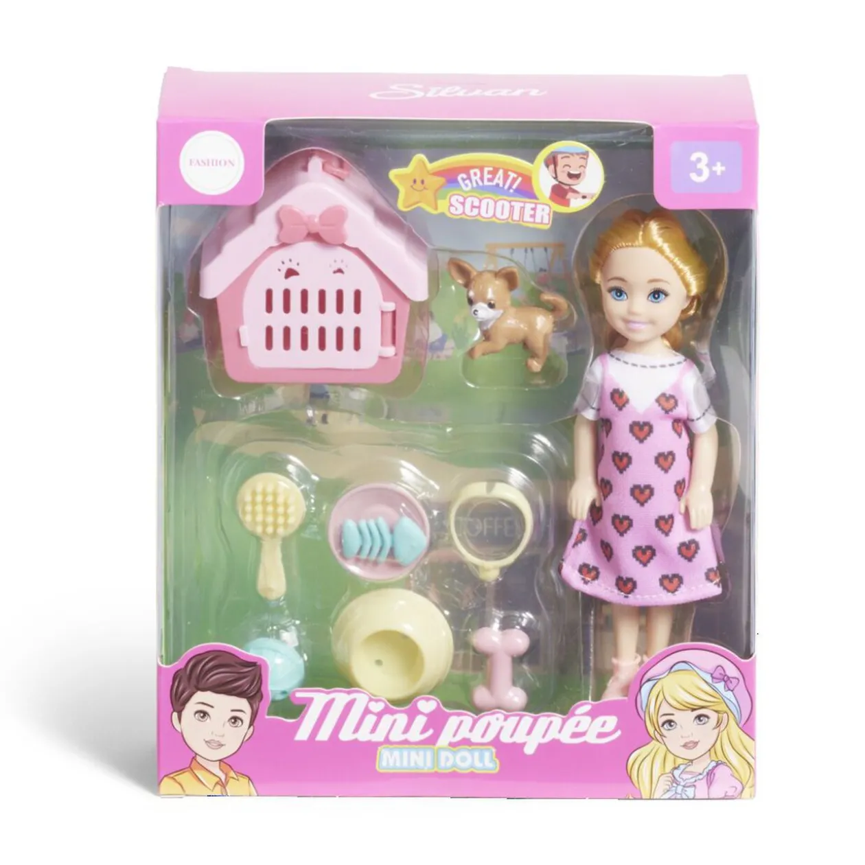 Mini poupée avec accessoires - 3 modèles