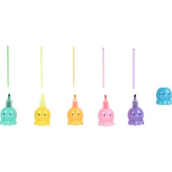 Mini surligneur pastel pieuvre superposable x5