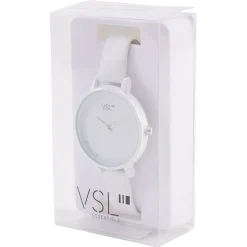 Montre à cadran rond bracelet blanc