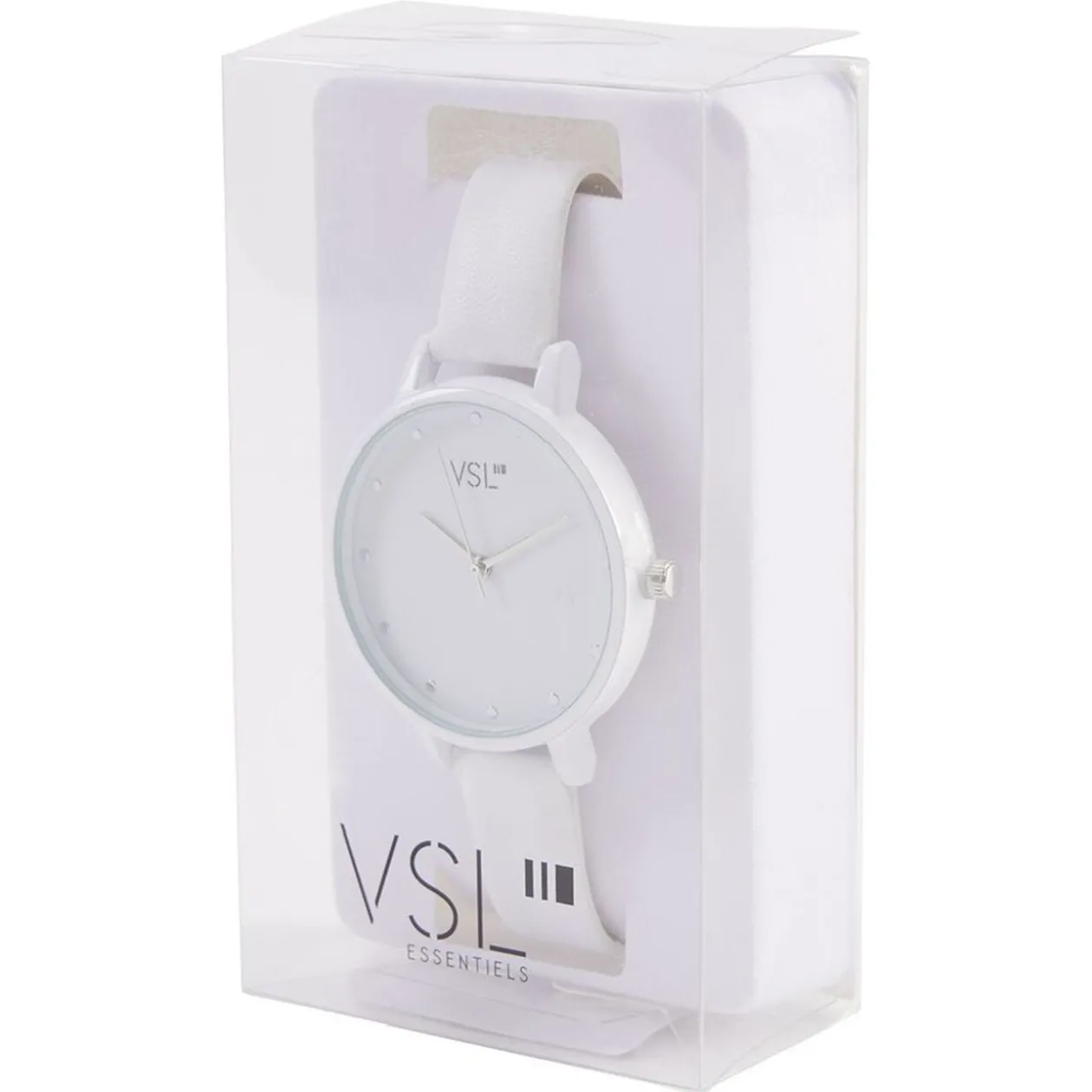 Montre à cadran rond bracelet blanc