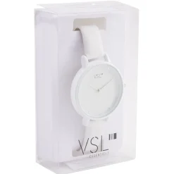 Montre à cadran rond bracelet blanc