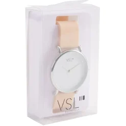 Montre à cadran rond bracelet pastel