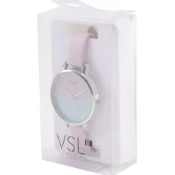 Montre à cadran rond bracelet pastel