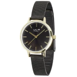 Montre femme bracelet maille milanaise inox noir