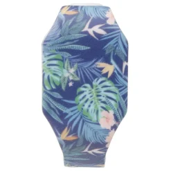 Montre LED chiffres invisibles silicone motif tropical bleu
