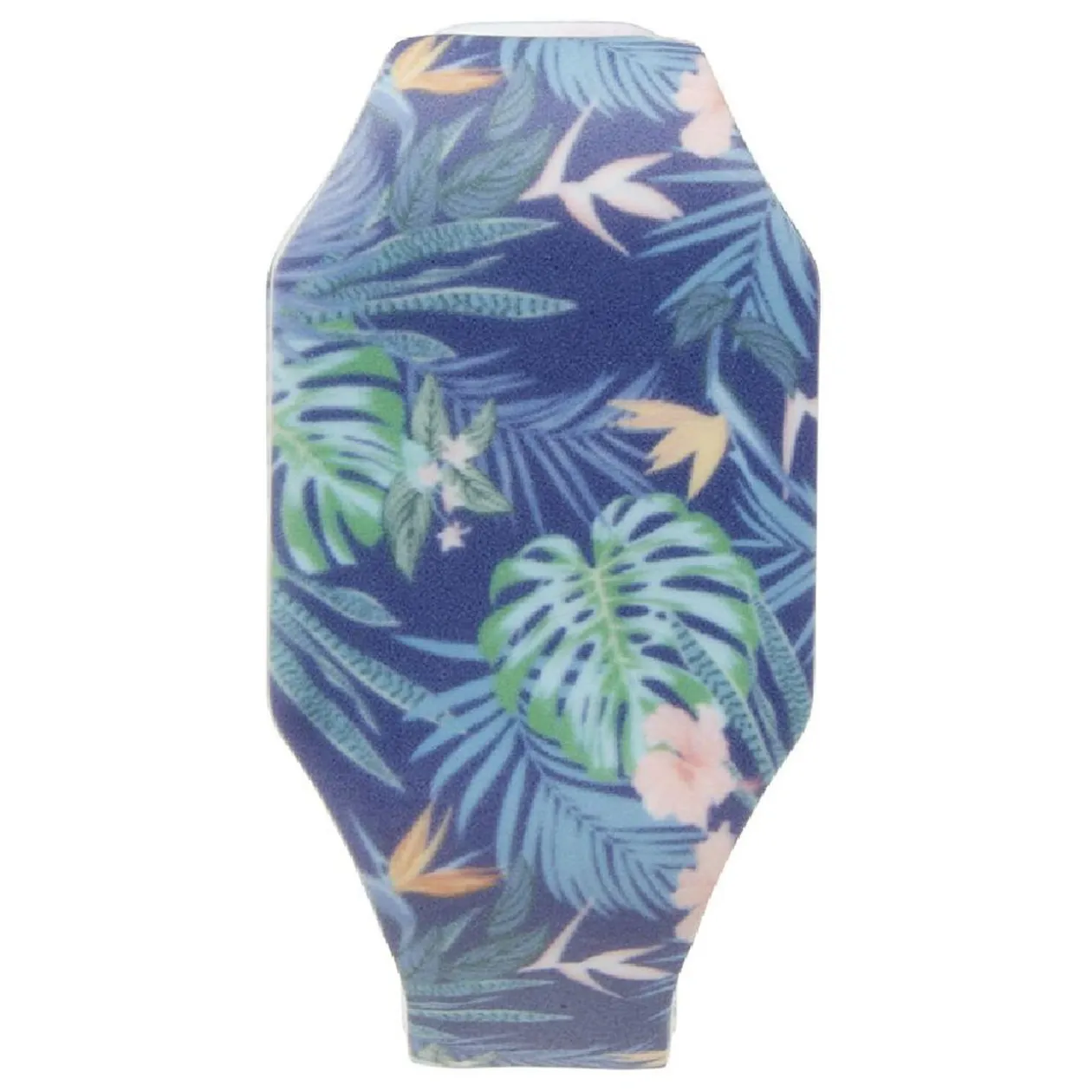 Montre LED chiffres invisibles silicone motif tropical bleu