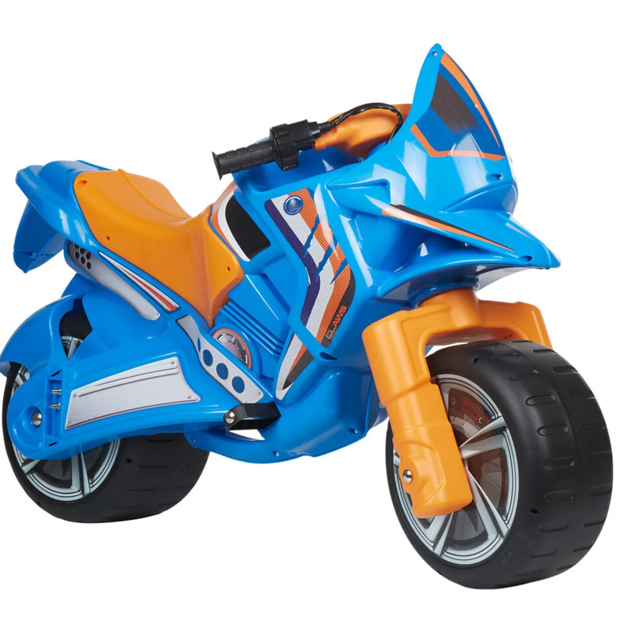 Moto cross enfant à roulettes bleu orange