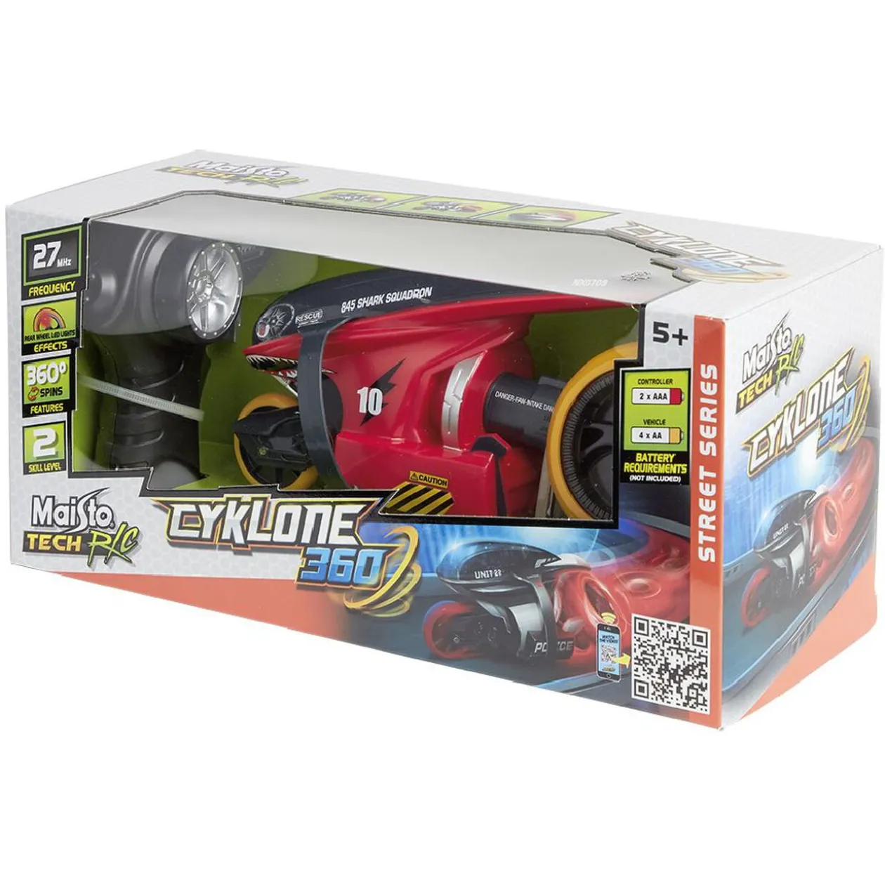 Moto radiocommandée Cyclone 360° LED multicolore