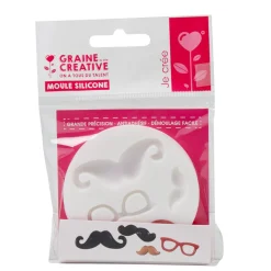 Moule silicone minis moustaches et lunette