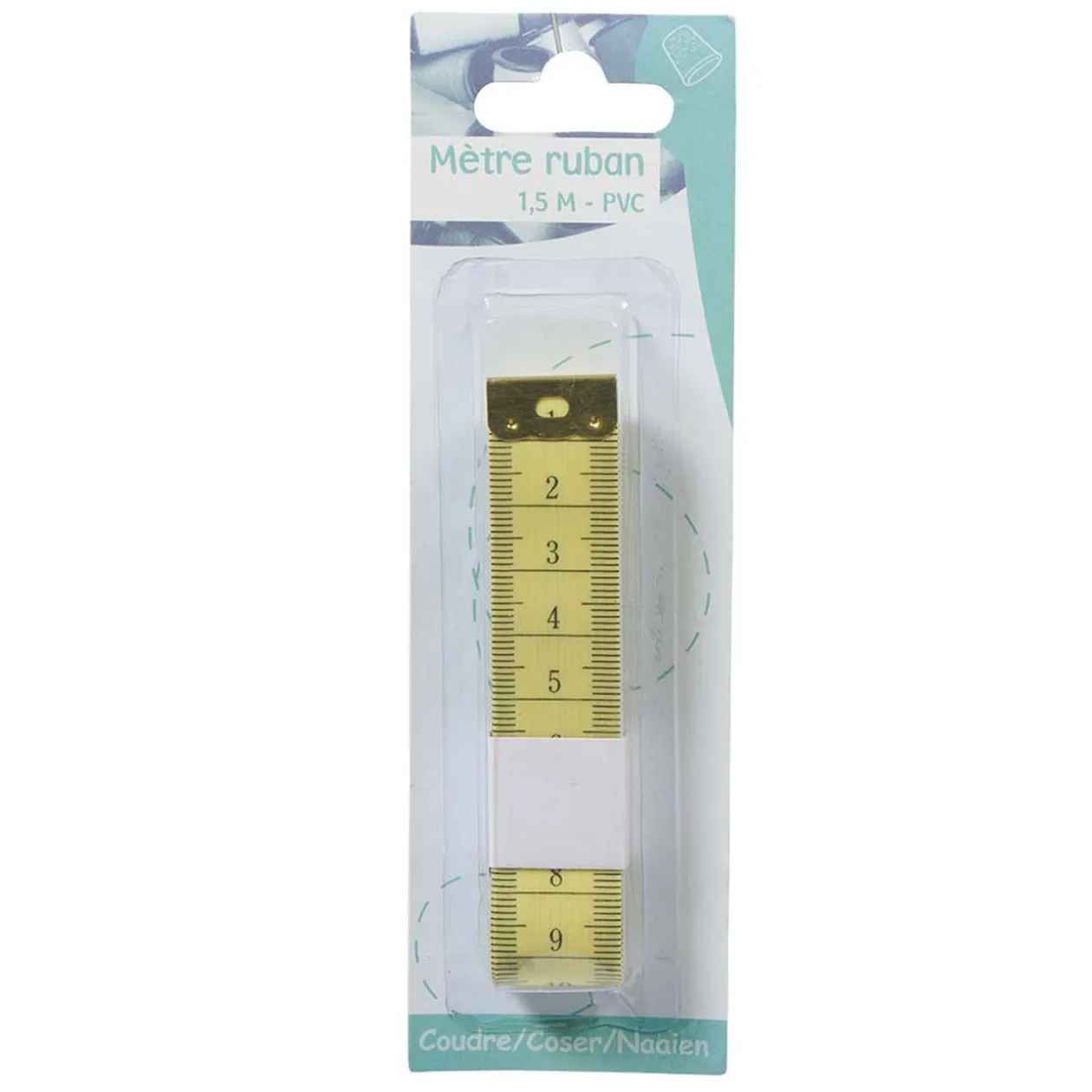 Mètre ruban pvc jaune 1,5 m