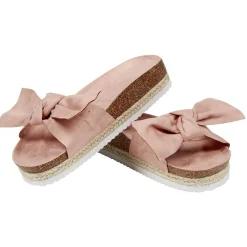 Mules Femme tissu rose avec noeud T36-40