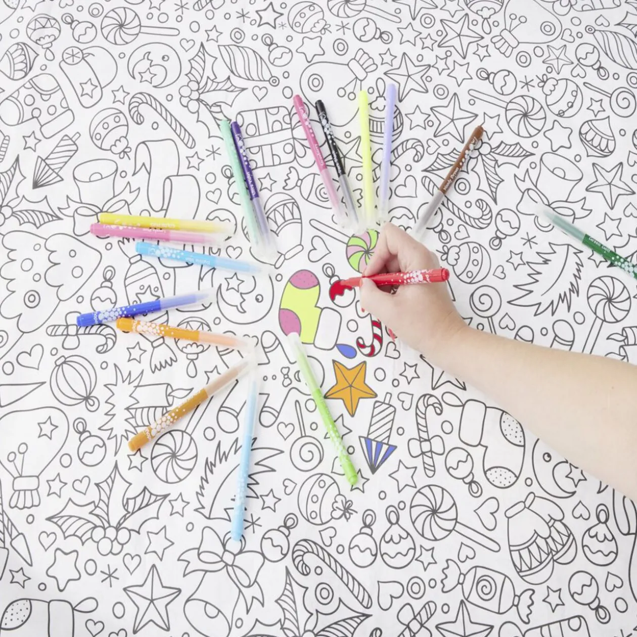 Nappe Noël à colorier 128x240cm