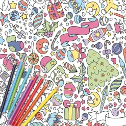 Nappe Noël à colorier 128x240cm