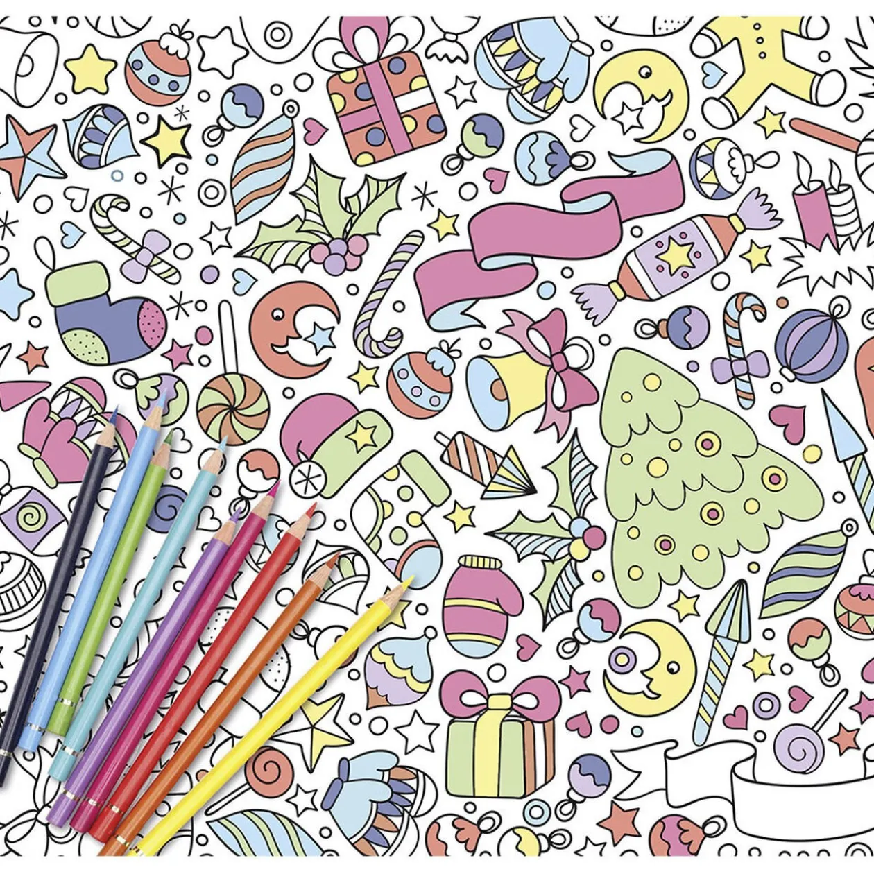 Nappe Noël à colorier 128x240cm