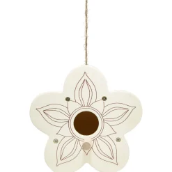 Nichoir à oiseaux à décorer forme fleur en bois