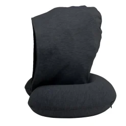 Oreiller de voyage à capuche intégrée polyester L30x26cm - 3 coloris