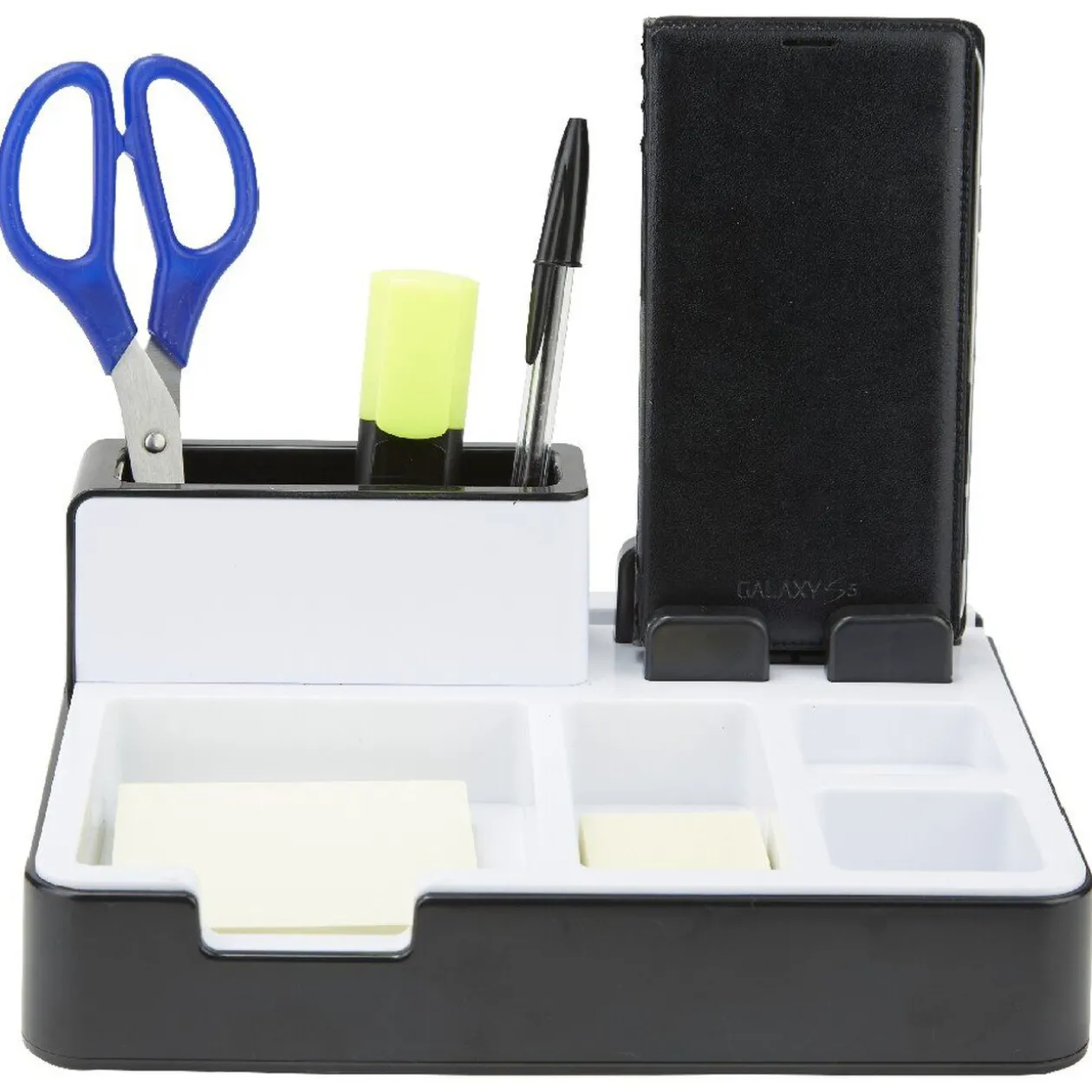 Organisateur de bureau support smartphone ports USB x3