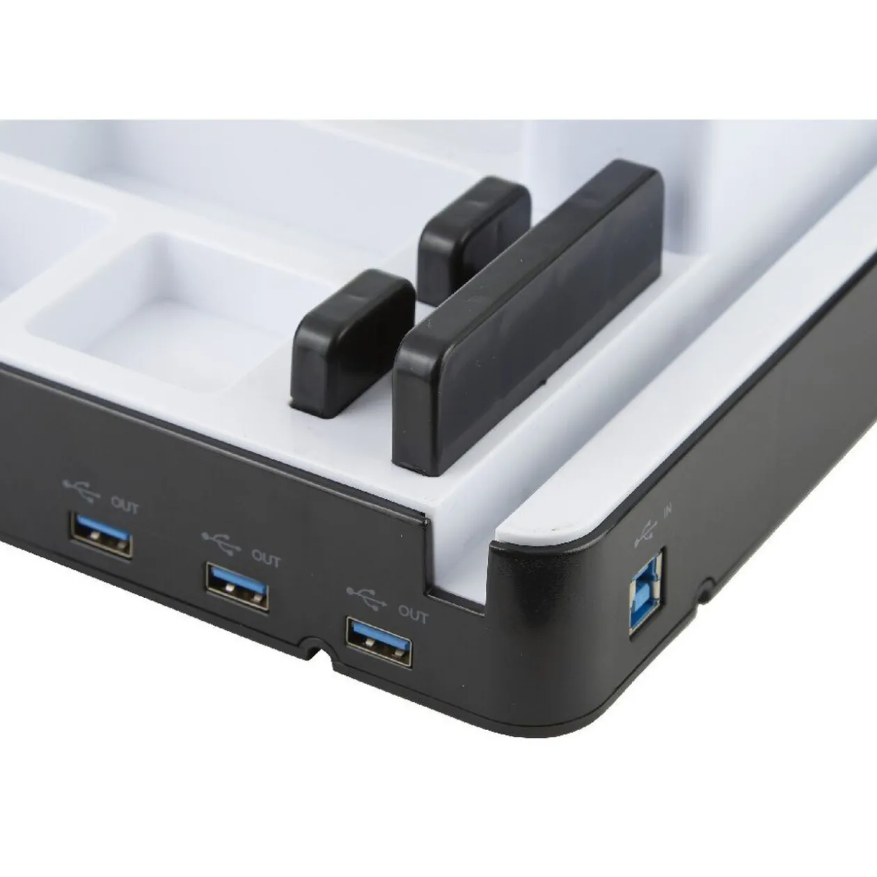 Organisateur de bureau support smartphone ports USB x3