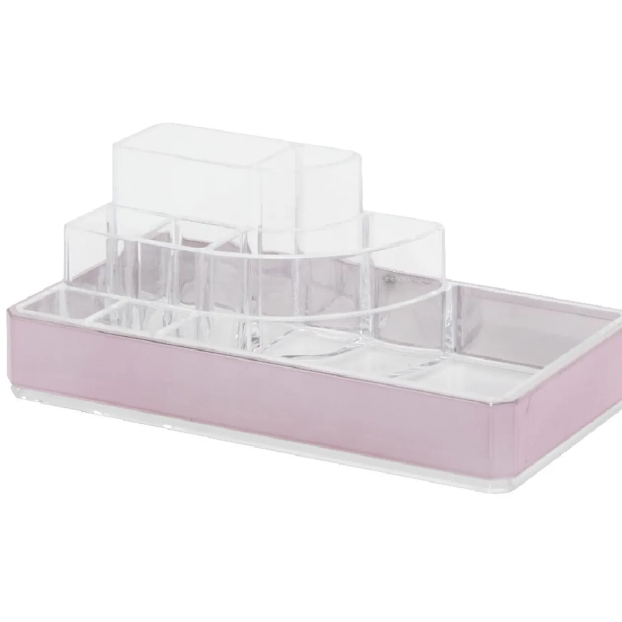 Organiseur rangement cosmétique bordure rose