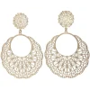 Paire de boucles d'oreilles filigrane imitation crochet doré