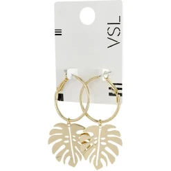 Paire de boucles d'oreilles Créoles feuille palmier