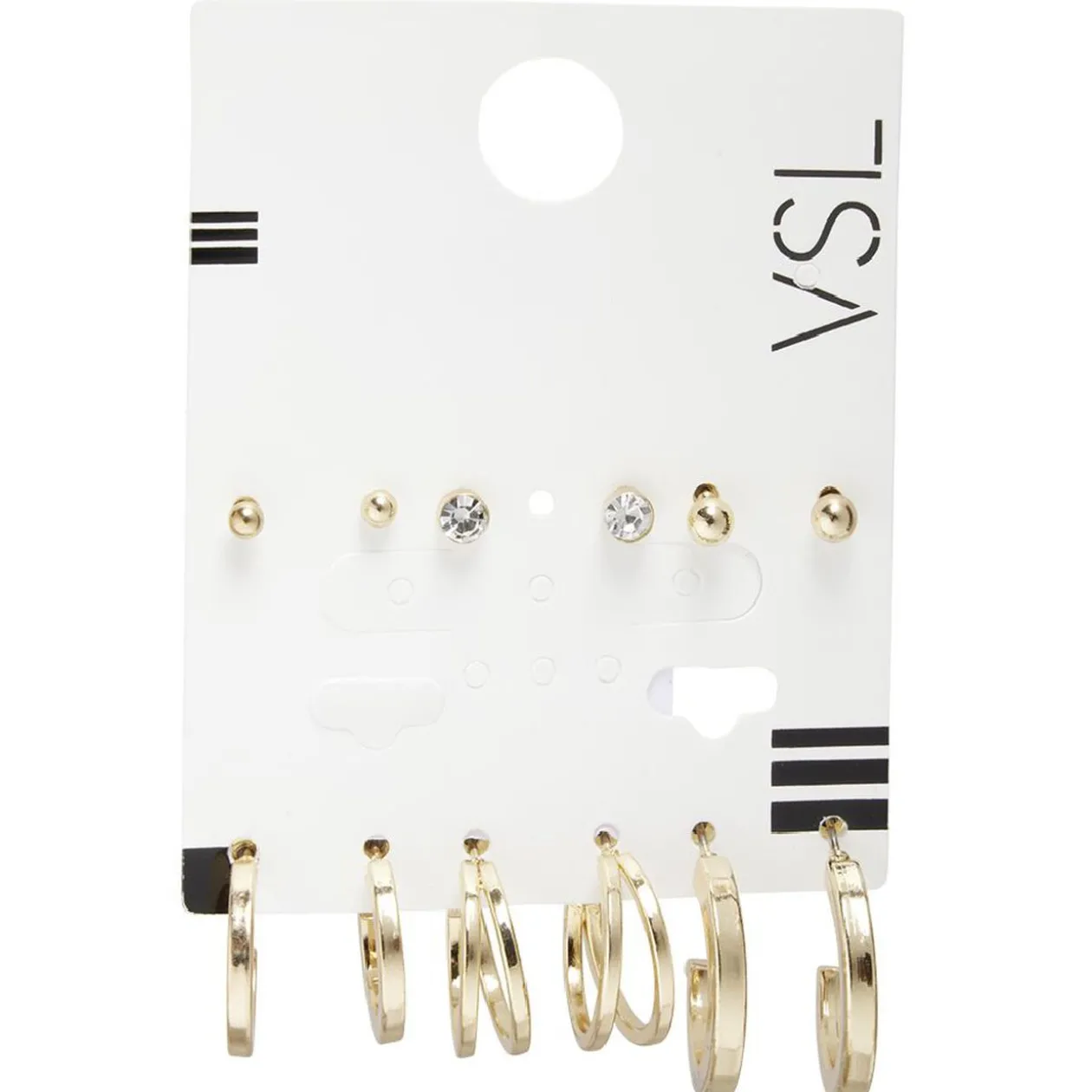 Paire de boucles d'oreilles puces et créoles x6