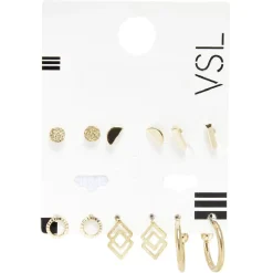 Paire de boucles d'oreilles métal doré x6