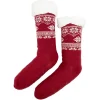 Paire de chaussettes de Noël imprimé rouge et blanc