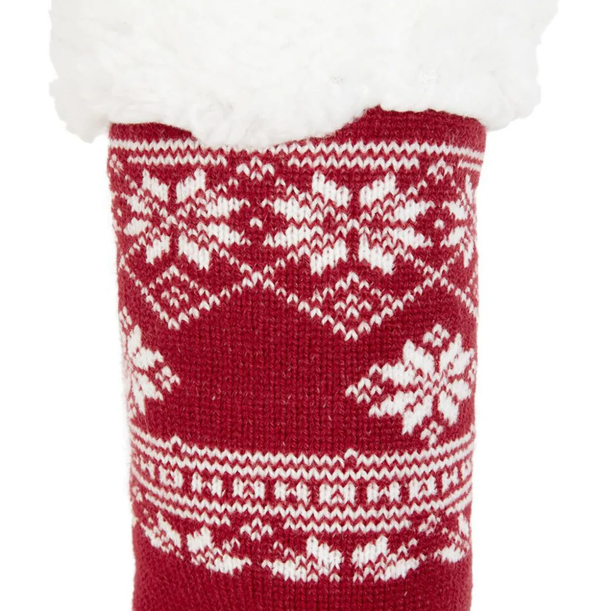 Paire de chaussettes de Noël imprimé rouge et blanc