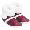 Paire de chaussons montants fourrés motif tartan