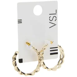 Paire de créoles maille gourmette doré