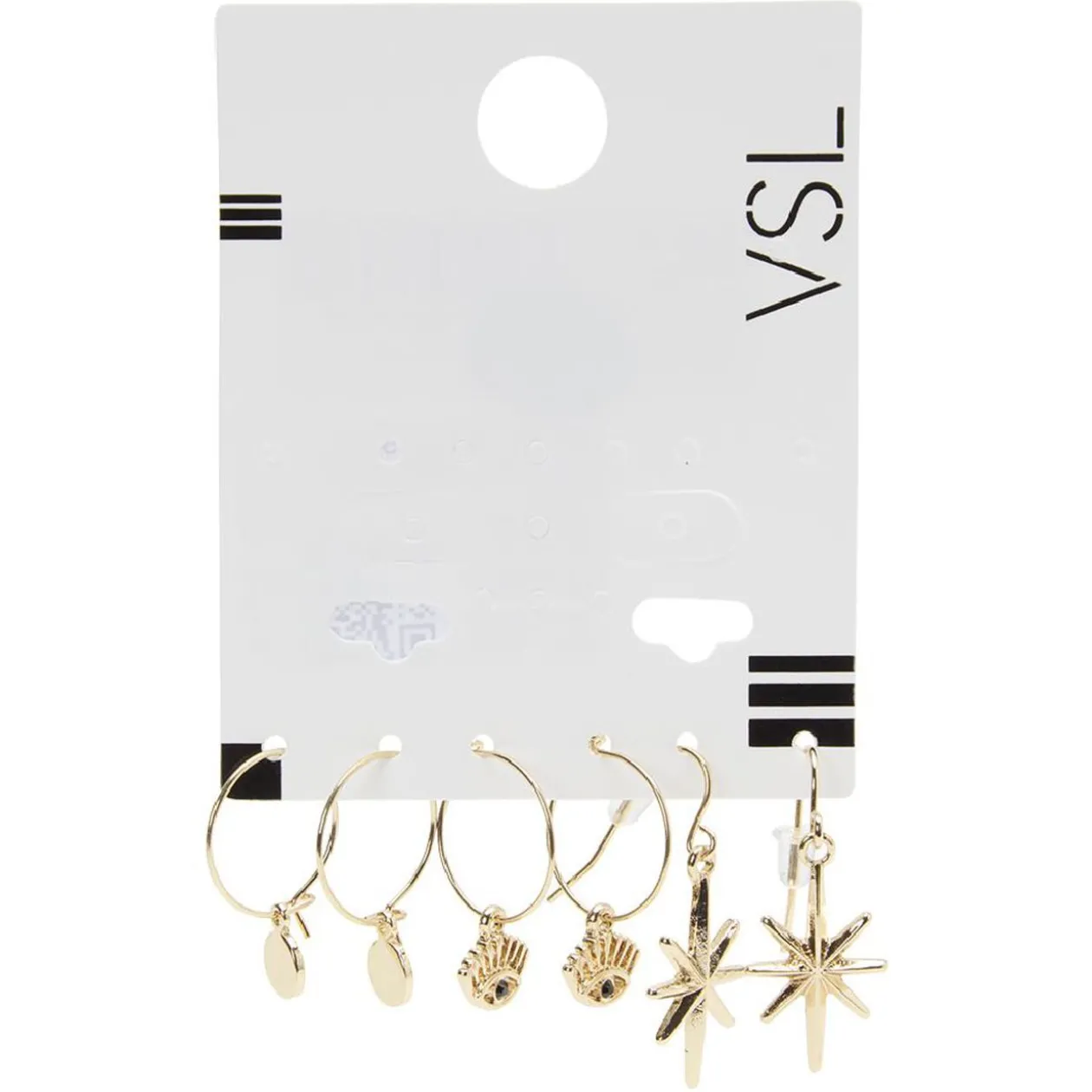 Paire de créoles pendantes métal doré x3