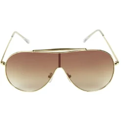Paire de lunettes de soleil femme marron et doré
