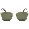 Paire de lunettes de soleil femme doré et vert