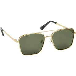 Paire de lunettes de soleil femme doré et vert