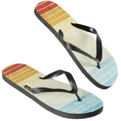 Paire de tongs Homme rayé bleu jaune rouge T42/43