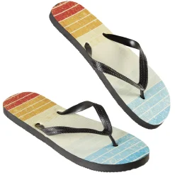 Paire de tongs Homme rayé bleu jaune rouge T44/45