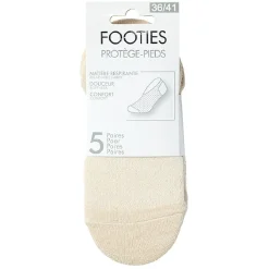 Paires de chaussettes invisible x5 femme beige