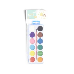 Palette de peinture avec pinceau 12 couleurs