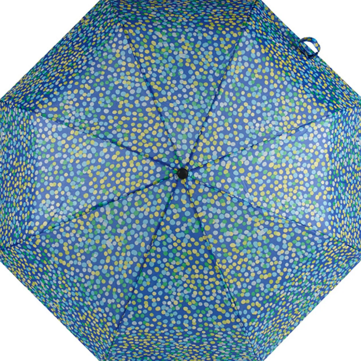 Parapluie bleu à pois colorés