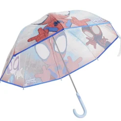 Parapluie bulle Spiderman rouge polyester et métal