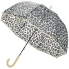 Parapluie canne transparent imprimé léopard