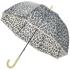 Parapluie canne transparent imprimé léopard