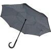 Parapluie inversé à motifs blancs et noirs