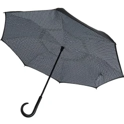Parapluie inversé à motifs blancs et noirs
