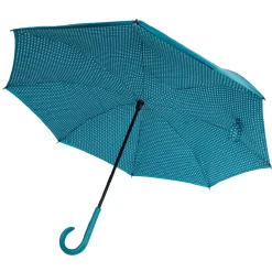 Parapluie inversé bleu à carreaux