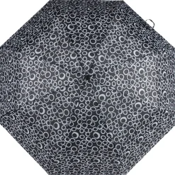 Parapluie noir à cercles blancs